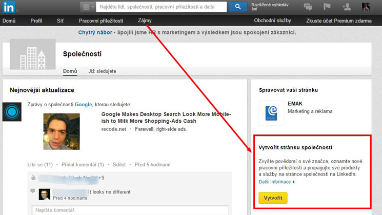 Jak založit LinkedIn pro firmu